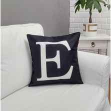 Körfez Kırlent Harf Baskılı Siyah Kırlent Kılıfı 43X43CM