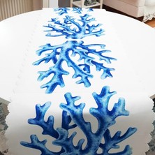Körfez Kırlent Marin Desenli Dekoratif Runner Örtü 40X140CM
