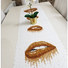 Körfez Kırlent Golden Lips Dekoratif Runner Örtü 40X140CM