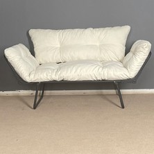 Berta Concept Bhusra Yatak olabilen Mekanizmalı İkili Kanepe Kolları Açılan Yataklı Koltuk Krem