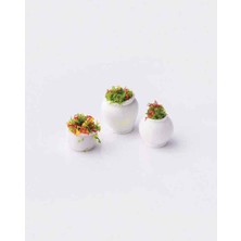 Tahtakalehobi Çiçekli Toprak Saksı 1/75 3 Adet