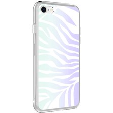 Kzy Apple iPhone Se 3 2022 Kapak Zebra Desenli Fosforlu Silikon Kılıf