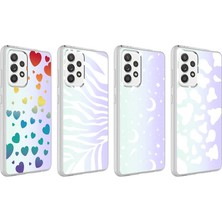 Kzy Samsung Galaxy A52 Kapak Zebra Desenli Fosforlu Silikon Kılıf