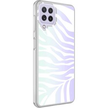 Kzy Samsung Galaxy A22 4g Kapak Zebra Desenli Fosforlu Silikon Kılıf