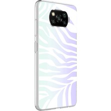 Kzy Xiaomi Poco X3 Kapak Zebra Desenli Fosforlu Silikon Kılıf