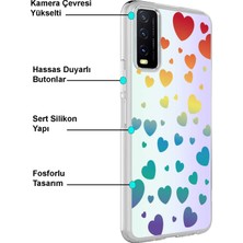 Kzy Vivo Y20 Kapak Zebra Desenli Fosforlu Silikon Kılıf