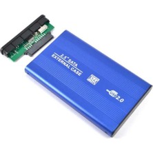 Us Technology 2.5'' Inç Sata 2.0 HDD Harddisk Kutu Aliminyum Gövde - Harici HDD Hard Disk Kutusu Mavi
