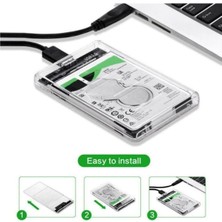 Us Technology 2.5 USB 3.0 Harici SSD 4tb Harddisk HDD Kutusu Sata Şeffaf Disk