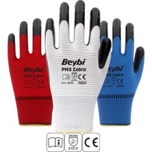 Beybi Iş Eldiveni - Pn3 Zebra - Kırmızı - 9