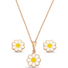 Argentum Concept 925 Ayar Gümüş İkili Rose Papatya Set - S017702