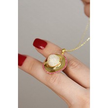 Argentum Concept 18k Altın Kaplamalı 925 Ayar Gümüş Şapka Kolye - 23173801