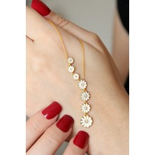 Argentum Concept 925 Ayar Gümüş Altın Kaplamalı Papatya Dizisi Kolye - N167401