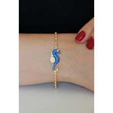 Argentum Concept 925 Ayar Gümüş Altın Kaplamalı Gümüş Denizatı Bileklik - B084601