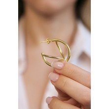 Argentum Concept Altın Kaplamalı 925 Ayar Gümüş Halka Küpe - K092801