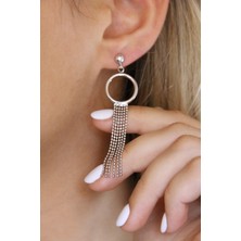 Argentum Concept 925 Ayar Gümüş Halkalı Çok Zincirli Küpe - K089001