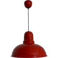 Dylight Retro Dekoratif Tekli Kırmızı Rustik Metal Sarkıt Avize 33 cm