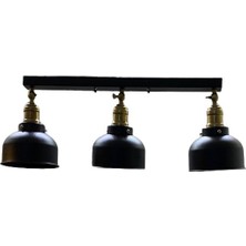 Dylight Retro Metal Dekoratif Rustik Mafsallı Masa Üstü Sıralı 3 Lü Sarkıt Avize