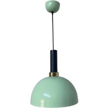 Dylight Retro Metal Dekoratif Yeşil Rustik Tekli Sarkıt Avize Çap 30 cm