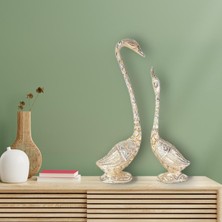 Hediye Kesesi Dekoratif Kuğu 2'li Set Biblo