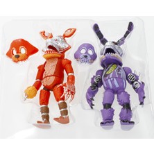 Elifeshop ES8003 Işıklı Five Nights At Freddy’s Fnaf Karakter Figür Maskeli Oyuncak Seti Kabus Foxy & Bonnie