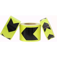 Nzb Reflektörlü Reflektif Fosforlu Şerit Bant Sarı-Siyah Ikaz Bandı 5 Cm-5 Metre