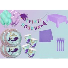 Best Parti Deniz Kızı Little Mermaid Doğum Günü Seti Premium Paket 16 Kişilik