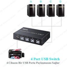 BK Teknoloji 4 Port USB Pc Tarayıcı Yazıcı Değiştirici Switch