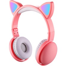 Yishe Kedi Kulaklık Stereo Ayarlanabilir Bluetooth 5.0 Kızlar Için Pembe (Yurt Dışından)