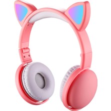 Yishe Kedi Kulaklık Stereo Ayarlanabilir Bluetooth 5.0 Kızlar Için Pembe (Yurt Dışından)