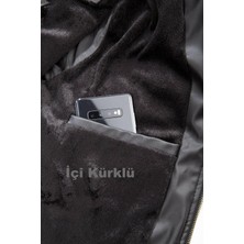 North Fashion NorthFashion Erkek Siyah Iç Cepli Slim Fit Deri Ceket