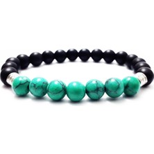 BijuStore Yeşil Turkuaz & Mat Oniks Doğal Taş Bileklik