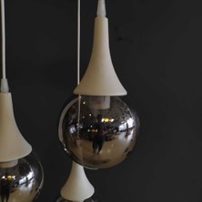 Light Hause 3lü Beyaz Damla Model Krom Cam Avize 
