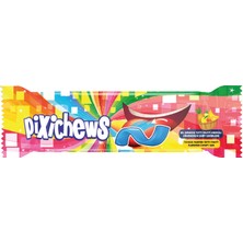 Pixichews Pıxı Chews; Meyve Aromalı Dil Boyayan Yumuşak Şerit Şekerleme 7 gr x 60 Adet/1 Kutu.