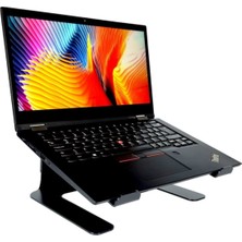 Yükseklik Ayarlı Metal Notebook Soğutucu Laptop Standı-Siyah-3 Farklı Yükseklik