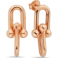 Argentum Concept 925 Ayar Gümüş Rose Link Küpe - K095001