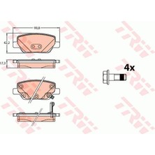 TRW Arka Balata Fıat Egea 1.3 - 1.4 - 1.6 - 1.6d Trw GDB2156