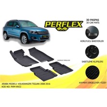 Perflex Paspas 3D x - Mat Havuzlu Volkswagen Tıguan 08 - 16 Siyah Perflex Pxm - VW22