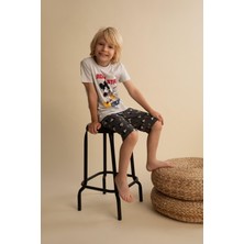 DeFacto Erkek Çocuk Disney Mickey & Minnie Kısa Kollu Şort Pijama Taıkım X5090A622HS