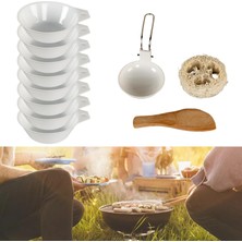 Remiel Taşınabilir Kamp Kasesi Açık Pişirme Eşyaları Piknik Için Loofah Topu Bbq Beyaz 11 Parça (Yurt Dışından)
