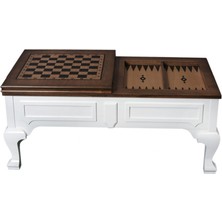 Mobilya Baba Fluke Beyaz Açılır Tavla Orta Sehpa