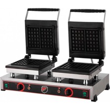Işıkgaz Silverinox Çiftli Kare Waffle Makinesi