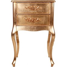 Mobilya Baba Branch Altın Varak Oymalı Komodin Telefonluk