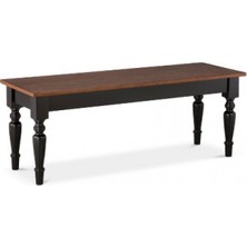 Mobilya Baba Black Bench Ahşap Puf