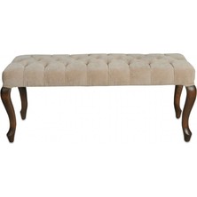 Mobilya Baba Kont Kapitoneli Ceviz Bench Puf 120CM