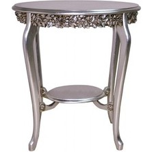 Mobilya Baba Julia Gümüş Oymalı Yan Sehpa