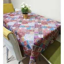 Körfez Kırlent Çini Patchwork Desen Masa Örtüsü