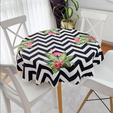 Körfez Kırlent Tropik Zigzag Desen Masa Örtüsü