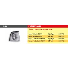Mars Sinyal Lambası Ön Sol Beyaz Audı A80 86-94 Bmc TD80 (Duysuz)
