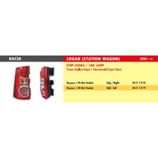 Mars Stop Lamba Dacıa Logan Mcv/ Sağ / Station / Çift Kapı (2006 >) (Duysuz)