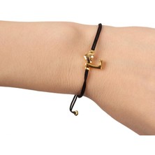 Attach Siyah Ip L Harfi Bileklik